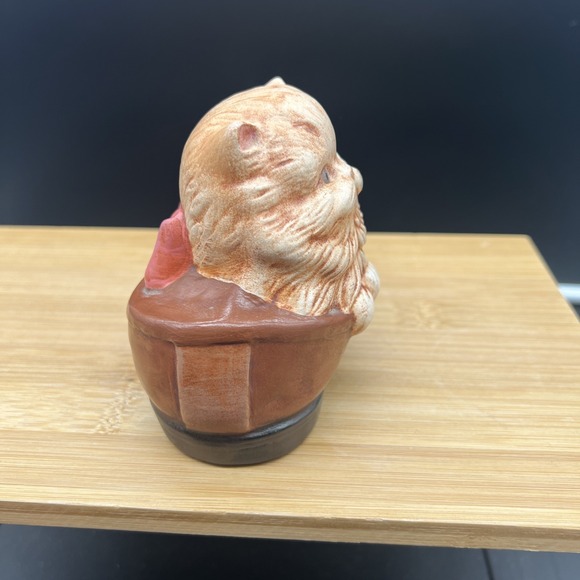 1977 Vintage Albertas Molds Ceramic White Cat in a Shoe in Chalk Ware Signed - Picture 6 of 11